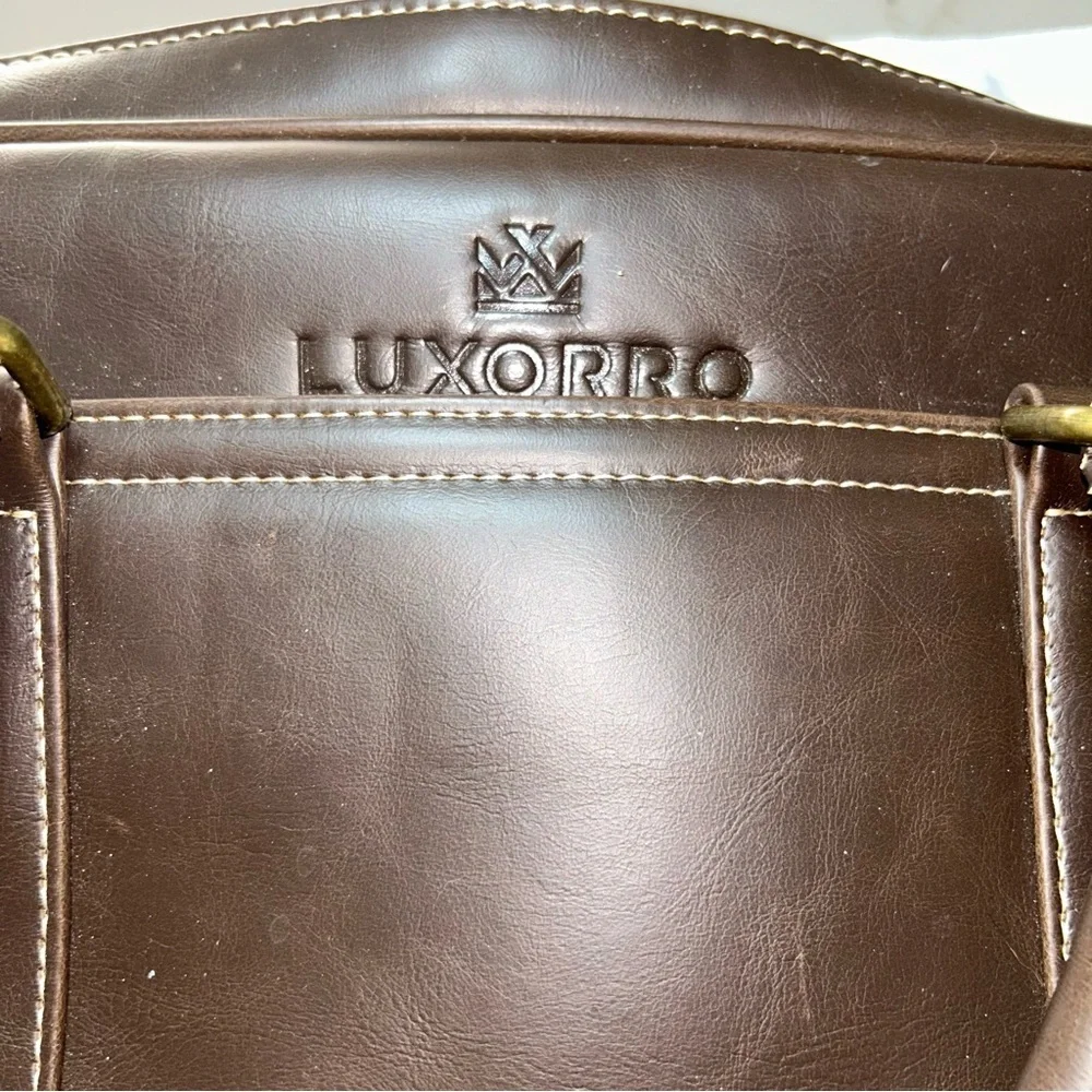 Luxorro Professional Brief Case Laptop Bag travel bag brown leather